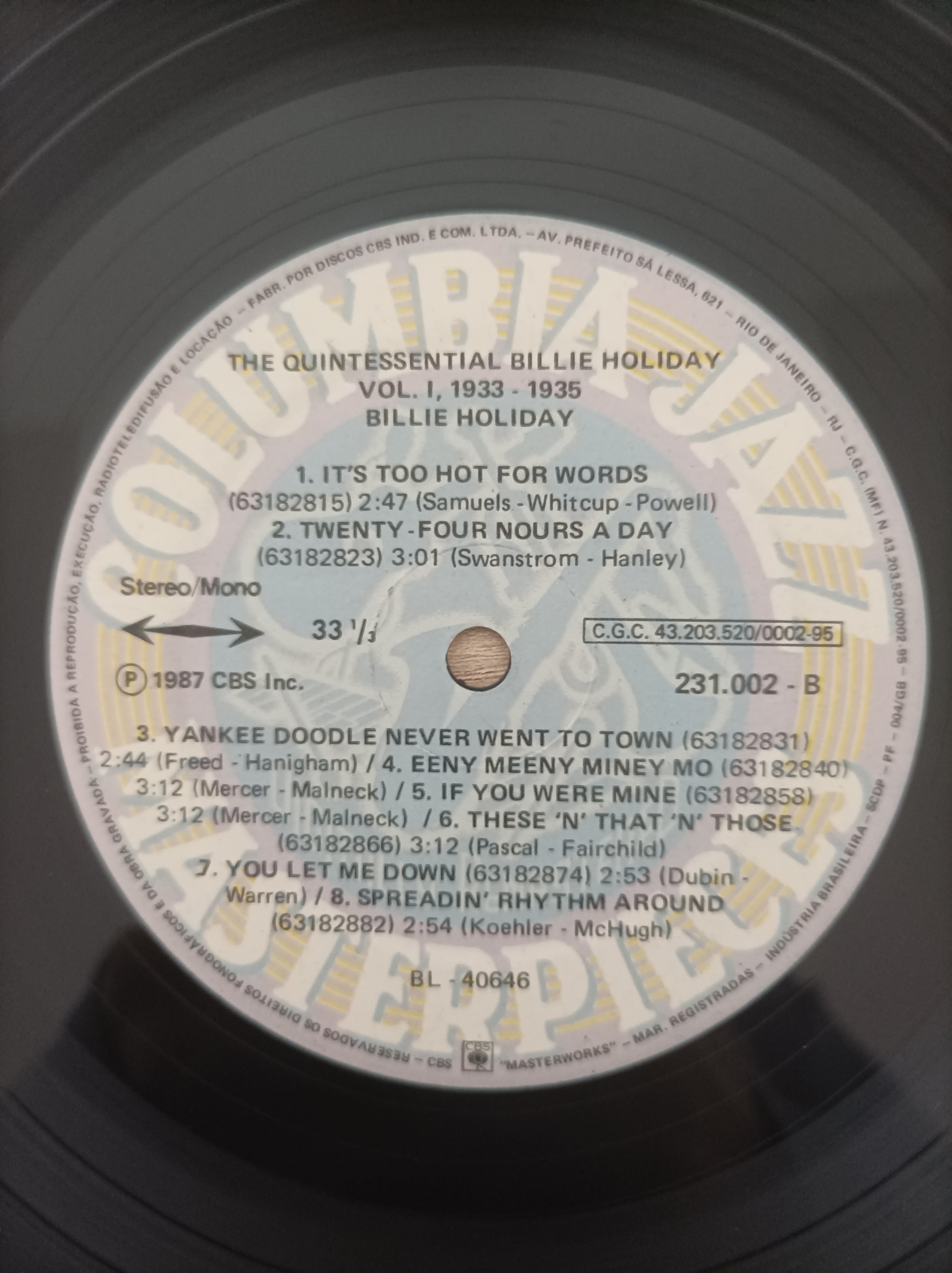 Lp Vinil Billie Holiday The Quintessential Vol. 1 – Searom Discos