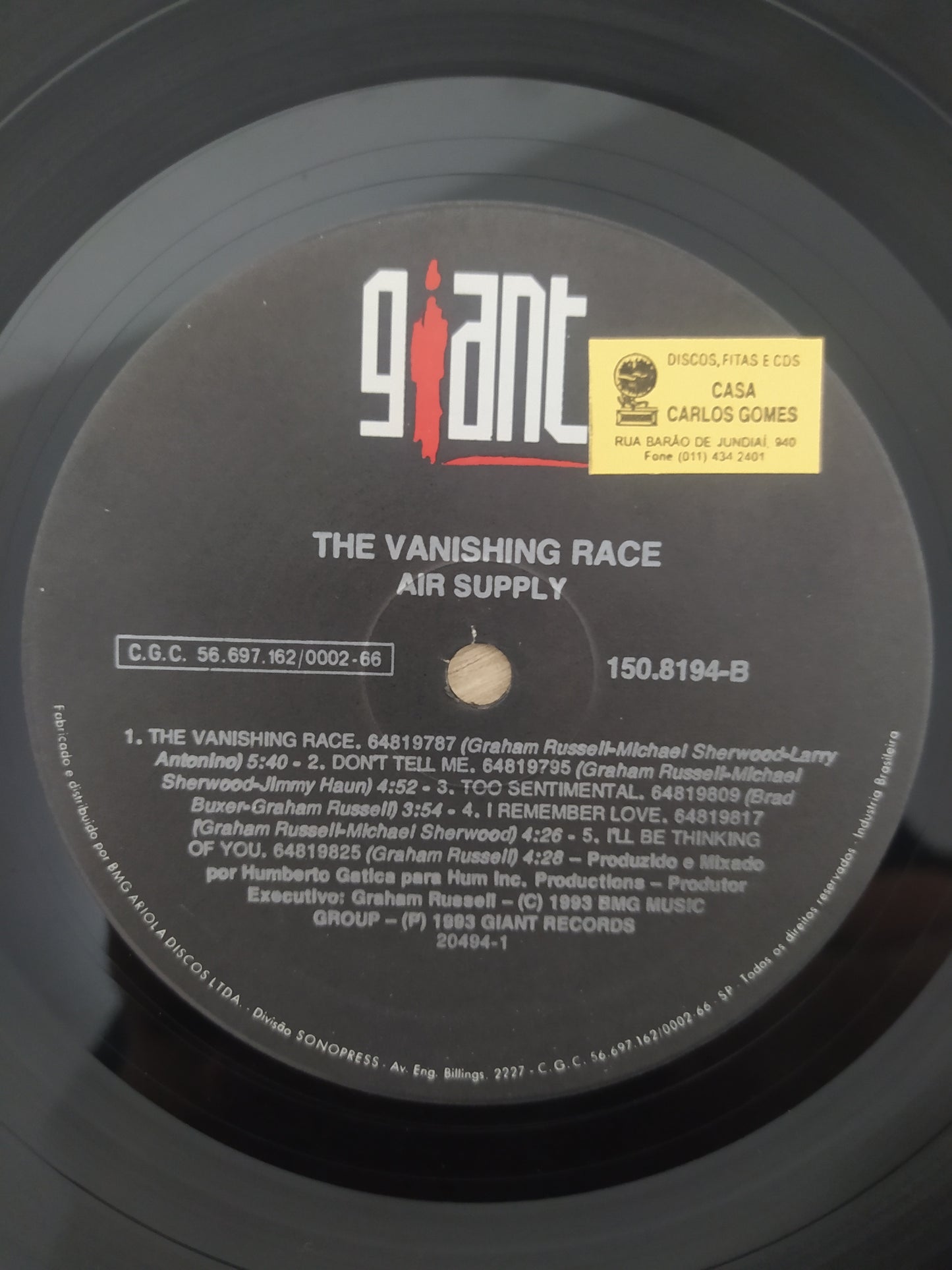 Disco Vinil The Vanishing Race Air Supply Com Encarte