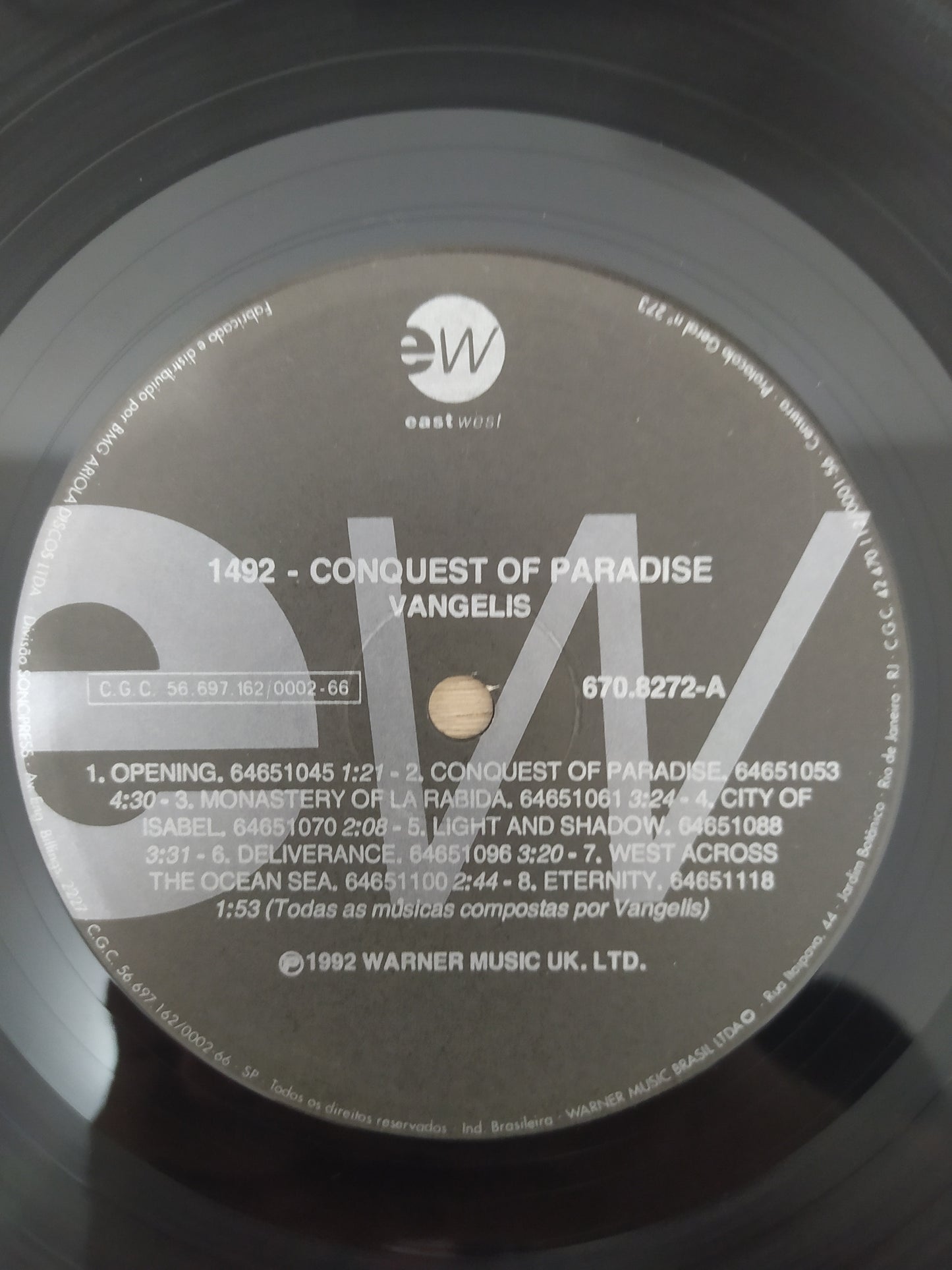 Lp Vinil Vangelis Conquest Of Paradise Conquista do Paraíso