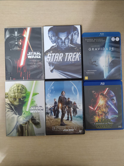 Dvd Blu Ray Lote Star Wars Com 8 Dvds e 2 Blu Rays