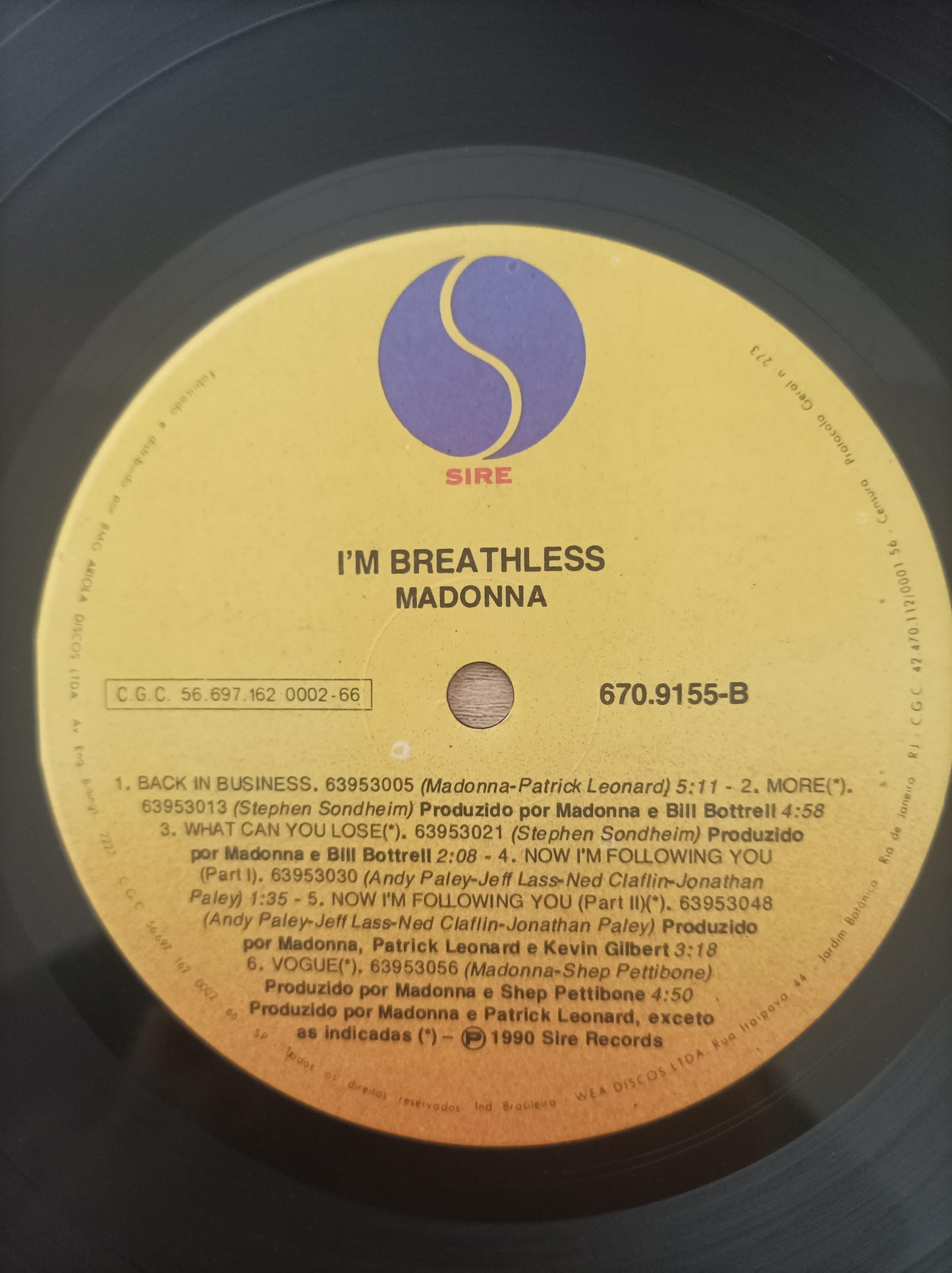 Lp Vinil Madonna I'm Breathless