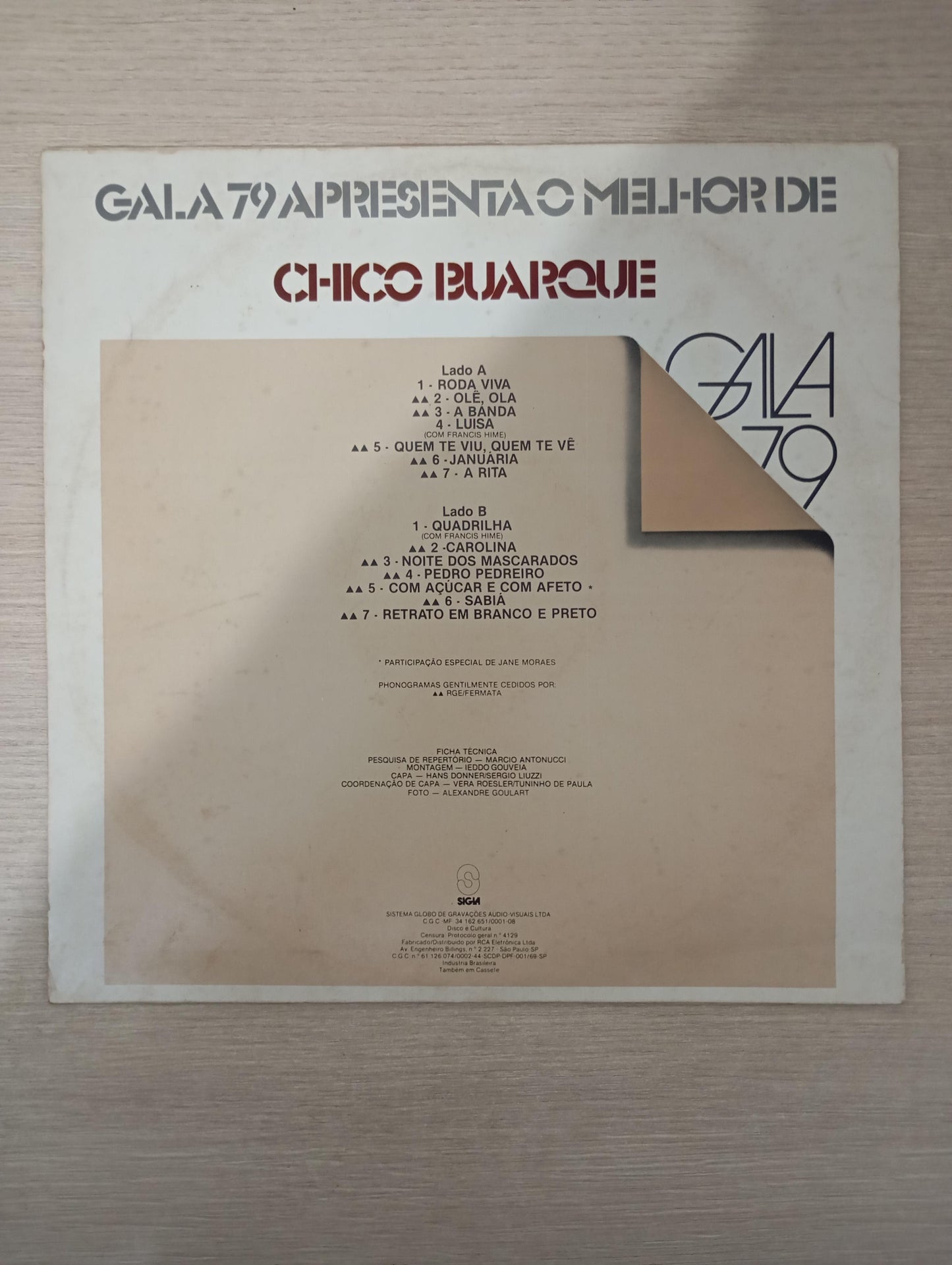 Lp Vinil Chico Buarque Gala 79 Apresenta O Melhor De