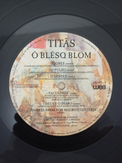 Lp Vinil Titãs Õ Blésq Blom Capa Dupla Com Encarte