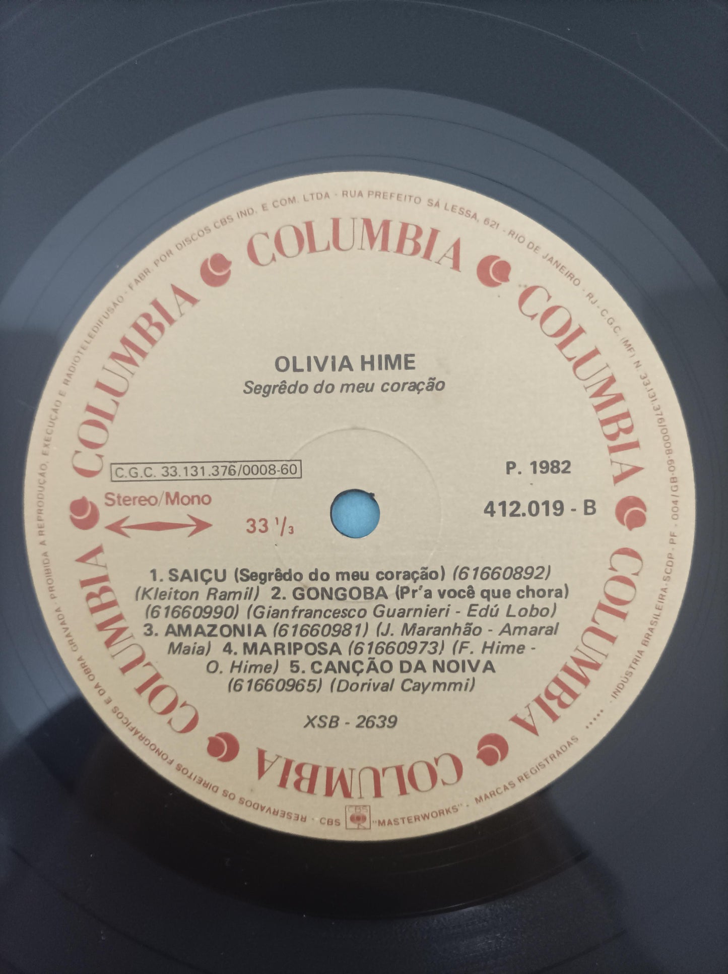 Lp Vinil Olivia Hime Segredo Do Meu Coração Com Encarte