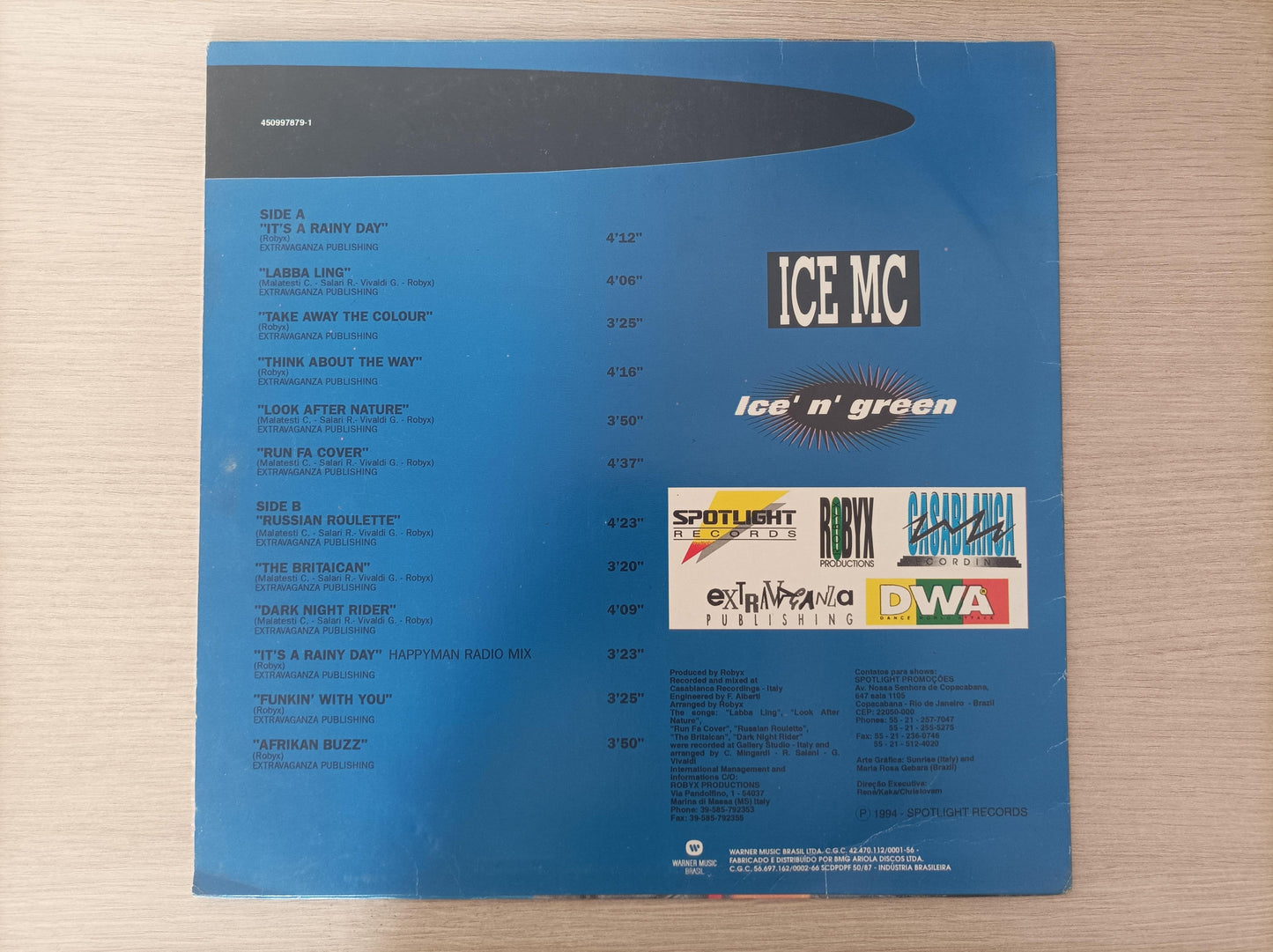 Lp Vinil Ice Mc Ice N Green Com Encarte