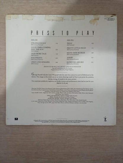 Lp Vinil Paul McCartney Press To Play Capa Dupla Com Encarte