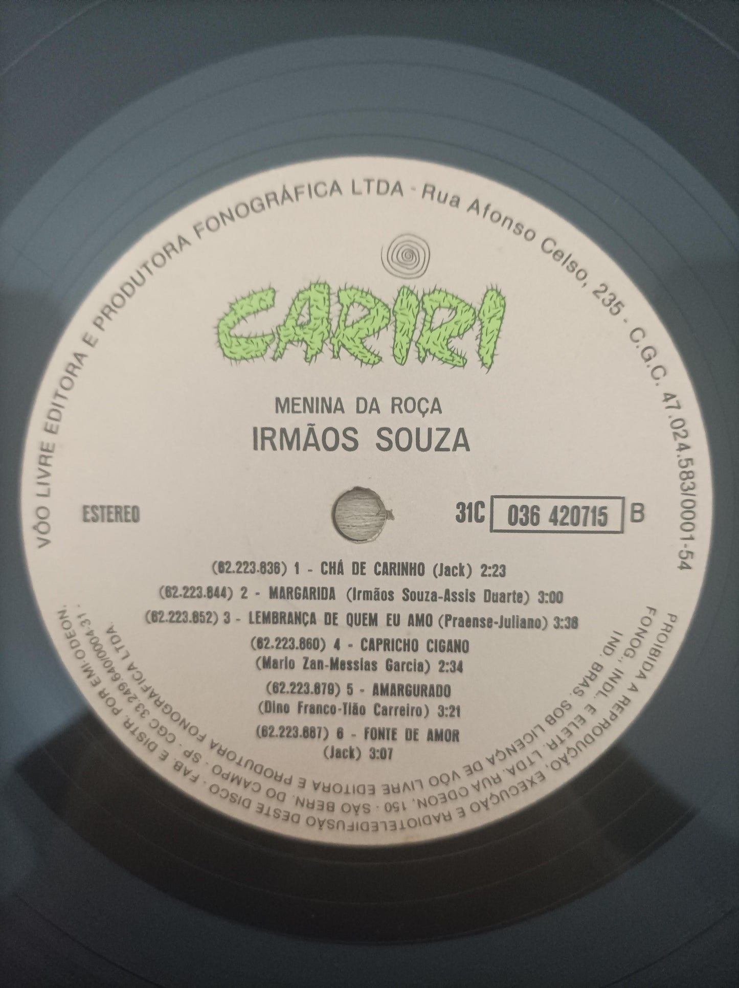 Lp Vinil Irmãos Souza Menina da Roça