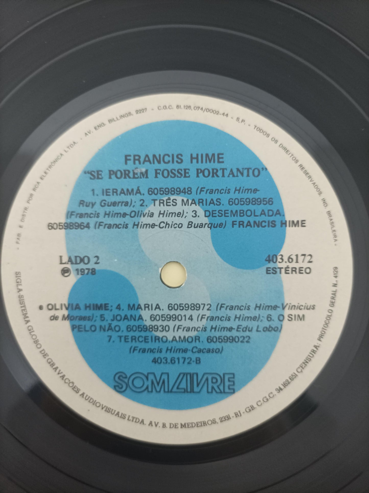 Lp Vinil Francis Hime Se Porém Fosse Portanto Com Encarte