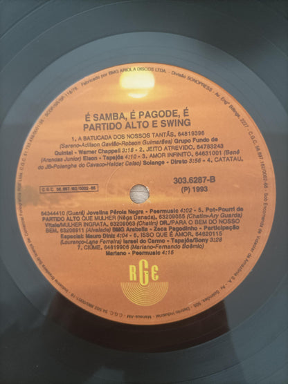 Lp Vinil É Samba É Pagode, É Partido Alto e Swing