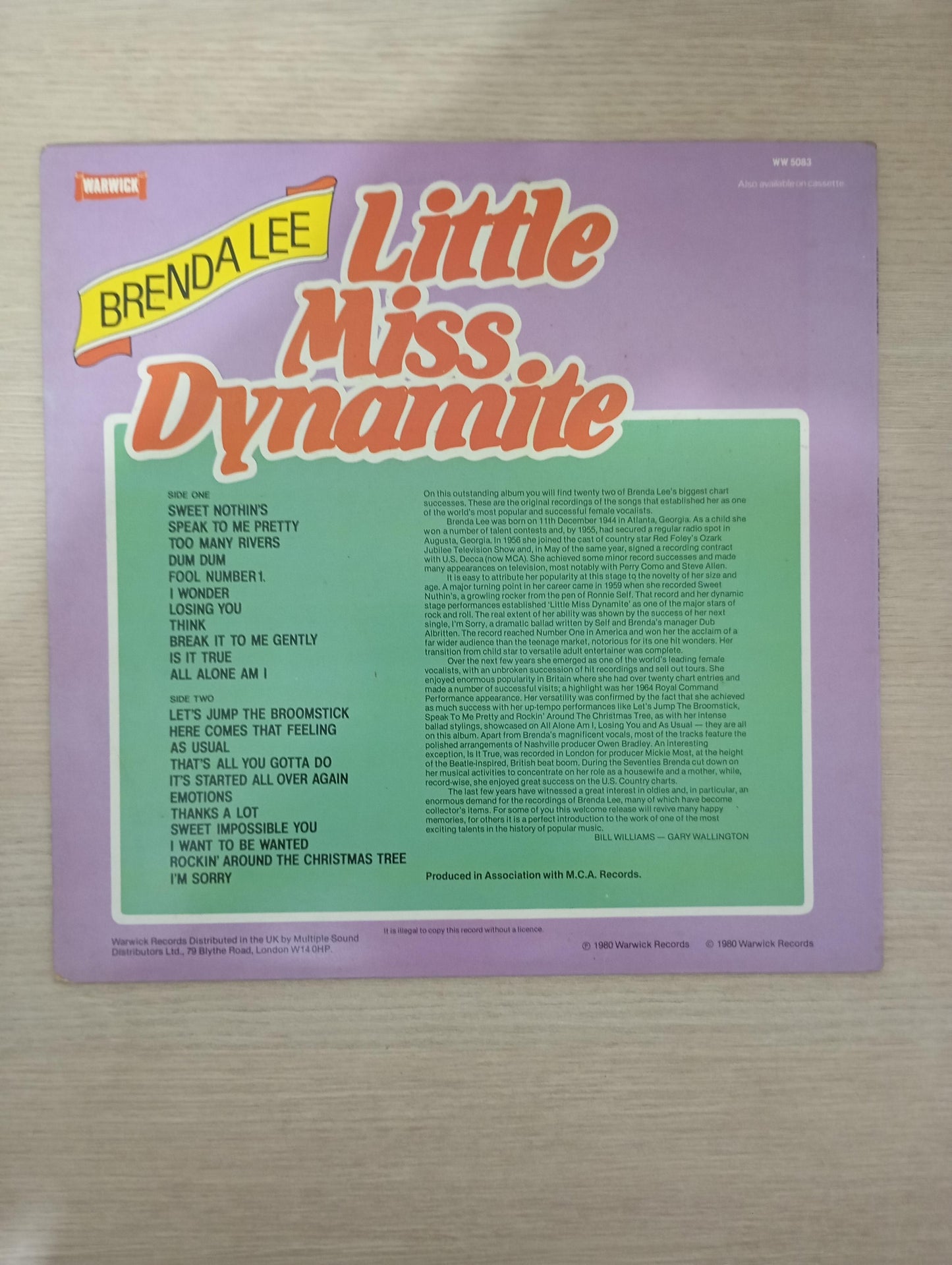 Lp Vinil Brenda Lee Little Miss Dynamite Importado