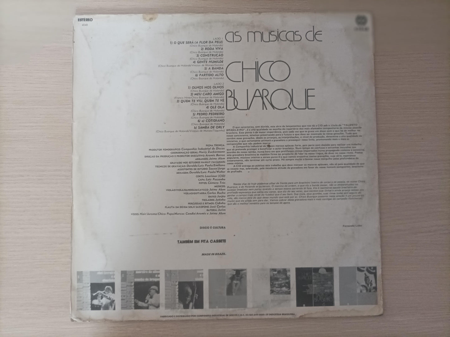 Lp Vinil Chico Buarque As Músicas de Talento Brasileiro 6