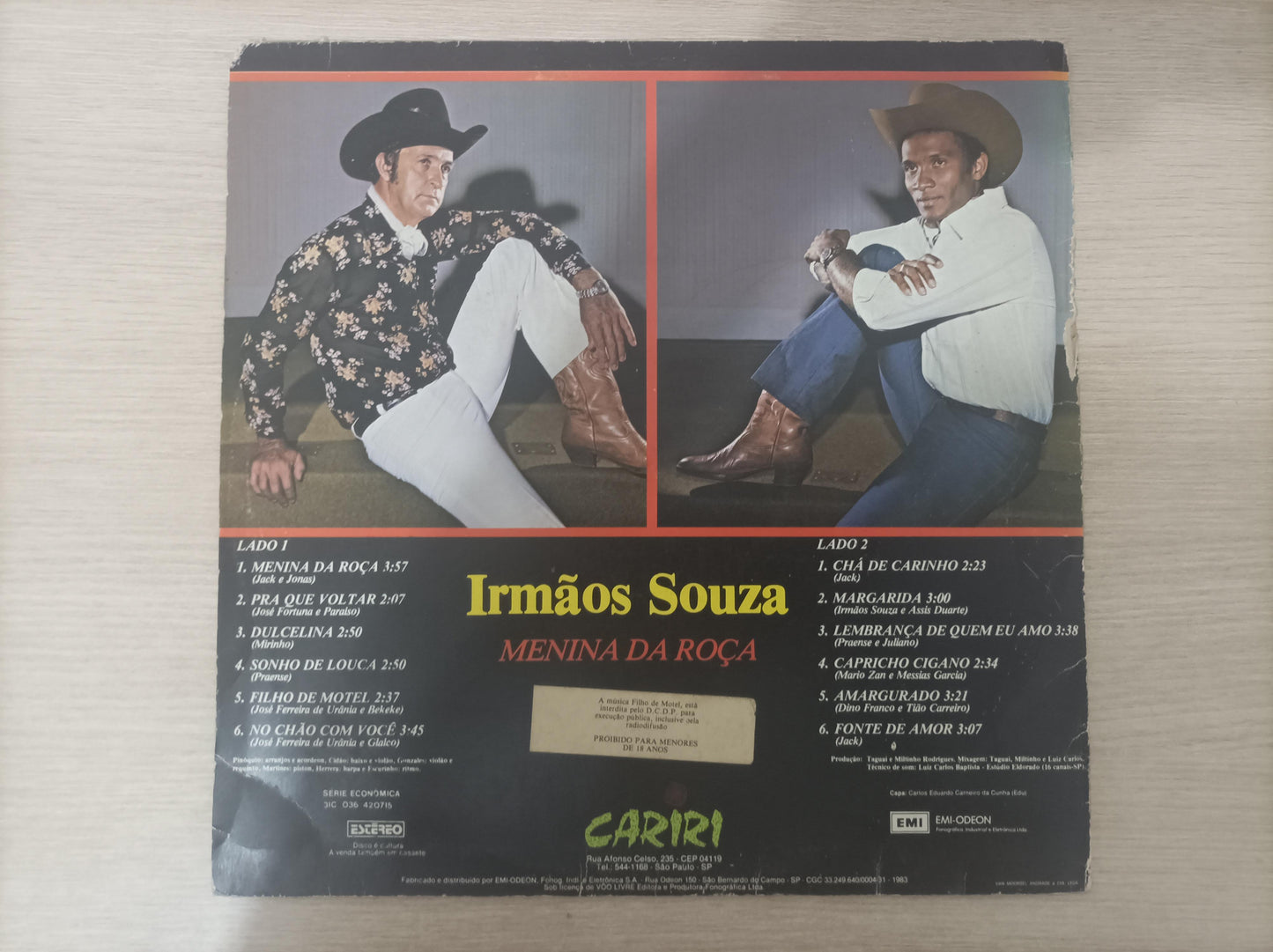 Lp Vinil Irmãos Souza Menina da Roça