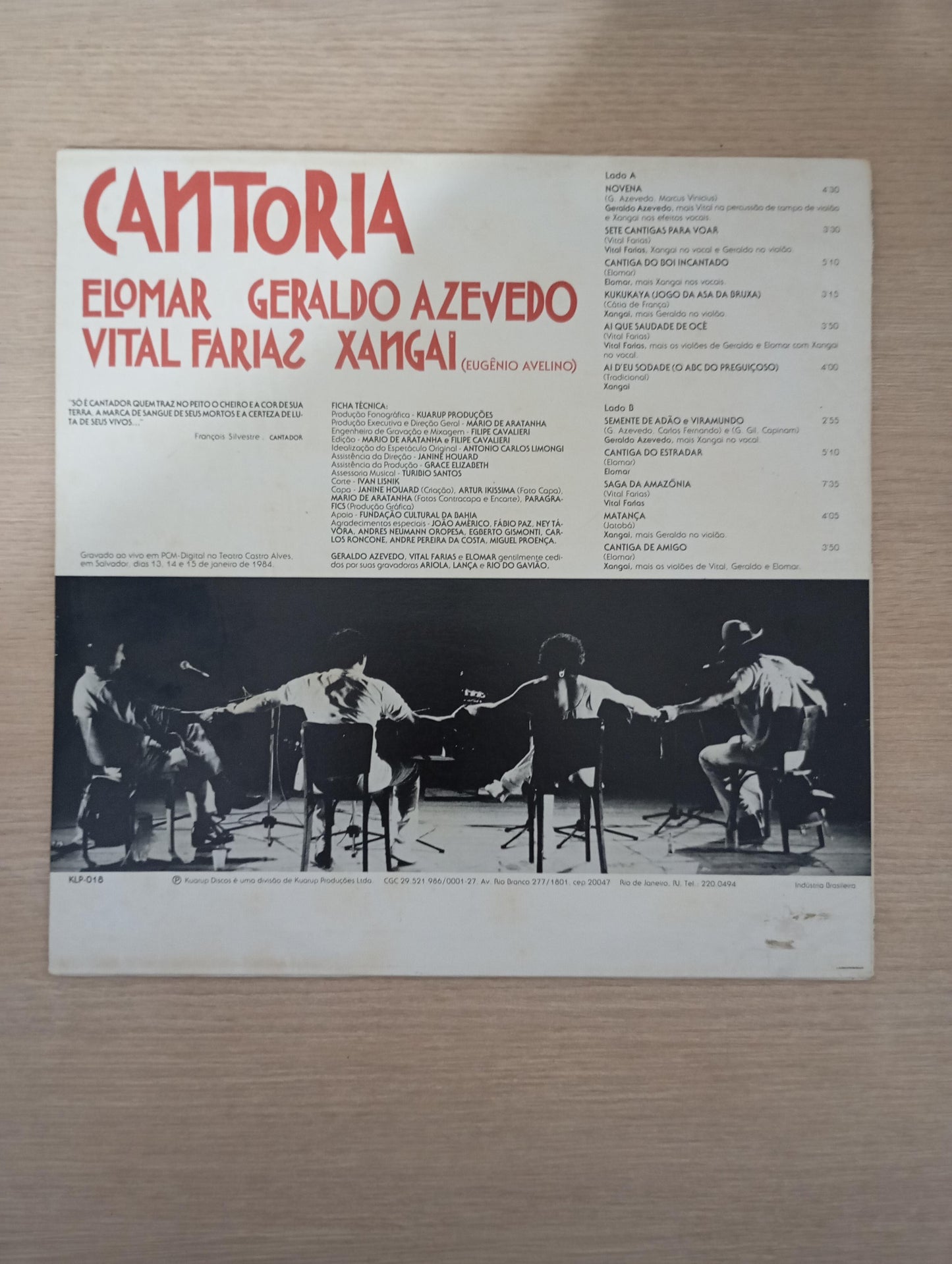 Lp Vinil Elomar, Geraldo Azevedo, Vital, Xangai Cantoria