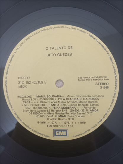 Lp Vinil Beto Guedes O Talento de Duplo Com Encarte