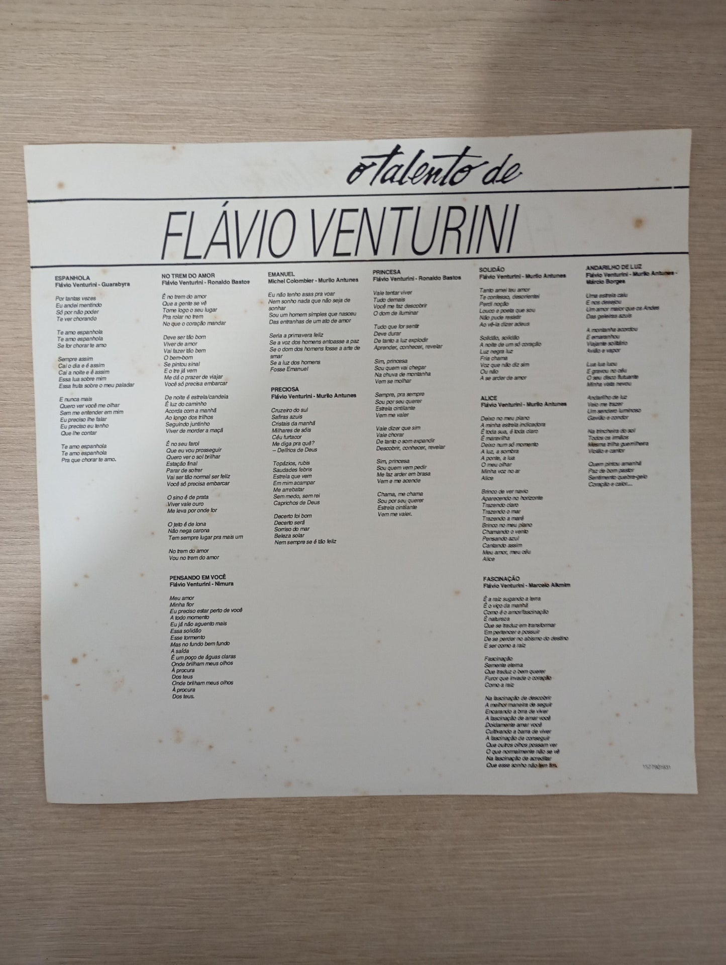 Lp Vinil Flávio Venturini O Talento De Duplo Com Encarte