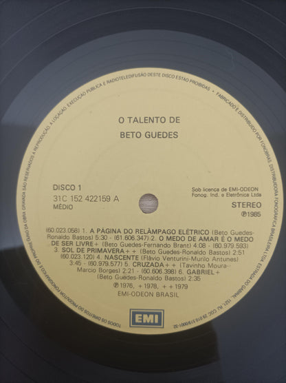 Lp Vinil Beto Guedes O Talento de Duplo Com Encarte