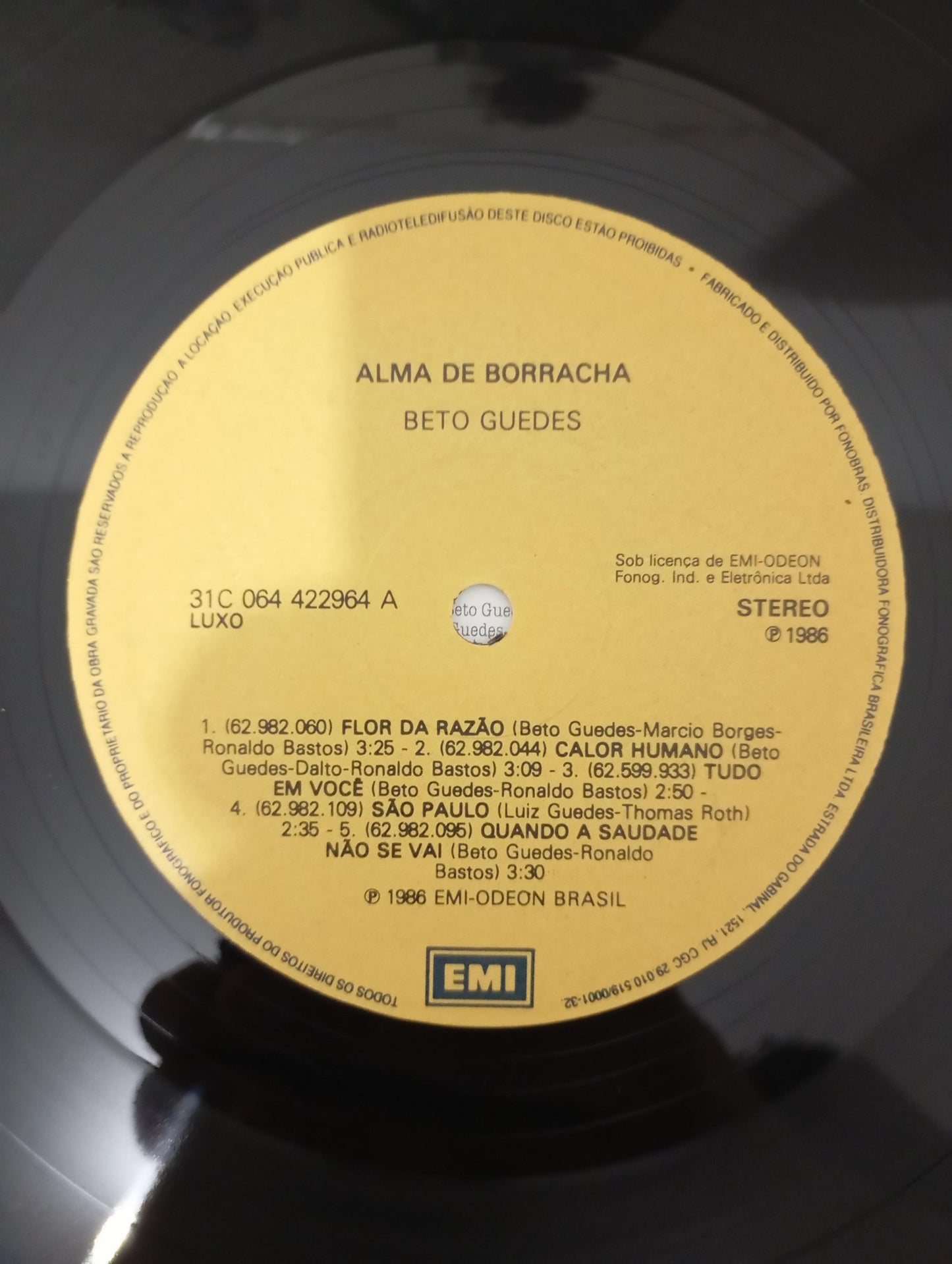 Lp Vinil Beto Guedes Alma De Borracha Com Encarte