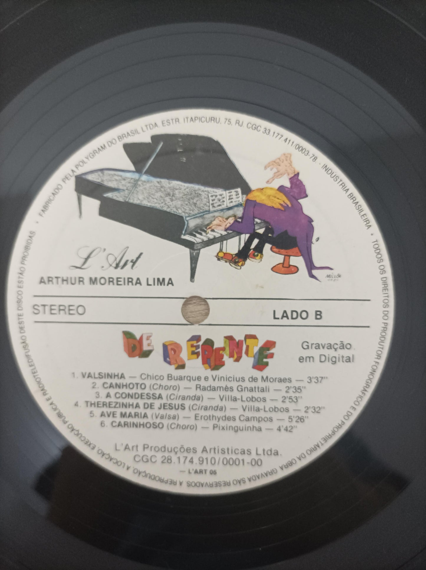 Lp Vinil Arthur Moreira Lima De Repente