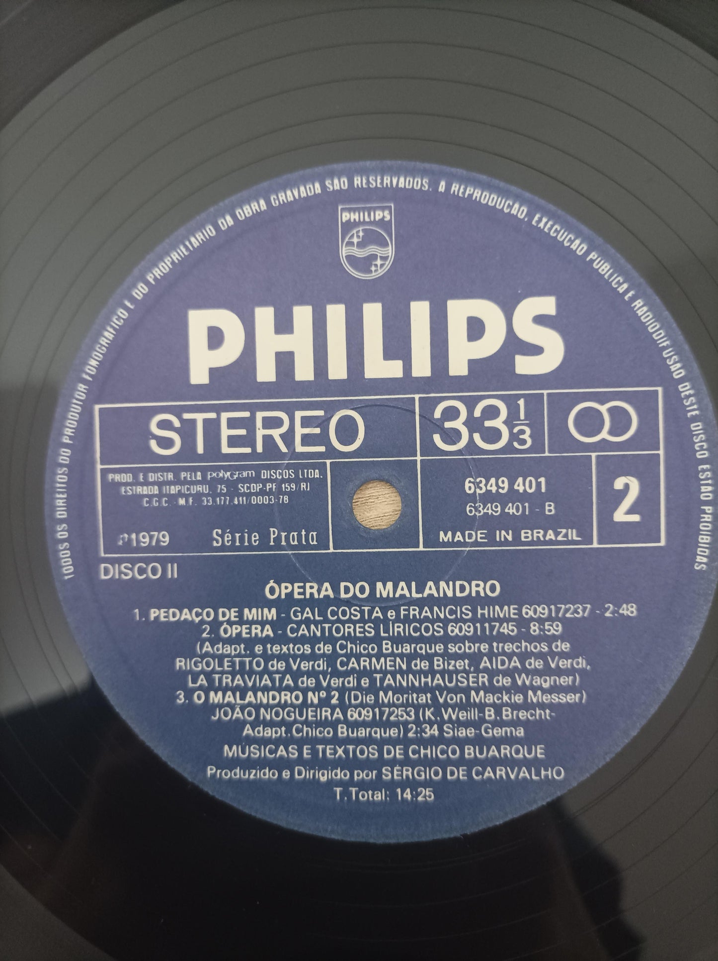 Lp Disco Vinil Ópera Malandro B Chico Buarque Duplo Encartes