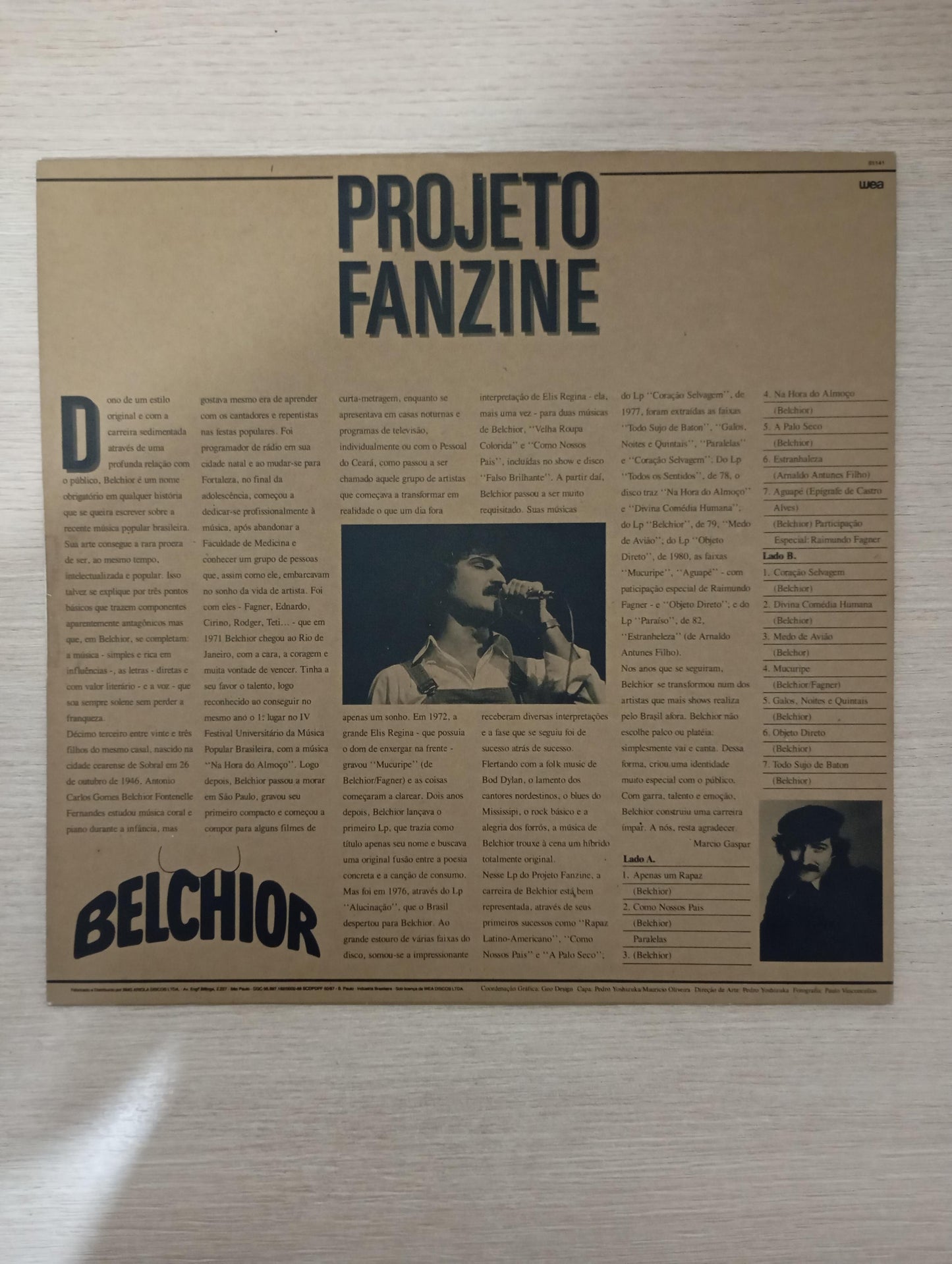 Lp Vinil Belchior Projeto Fanzine Com Encarte