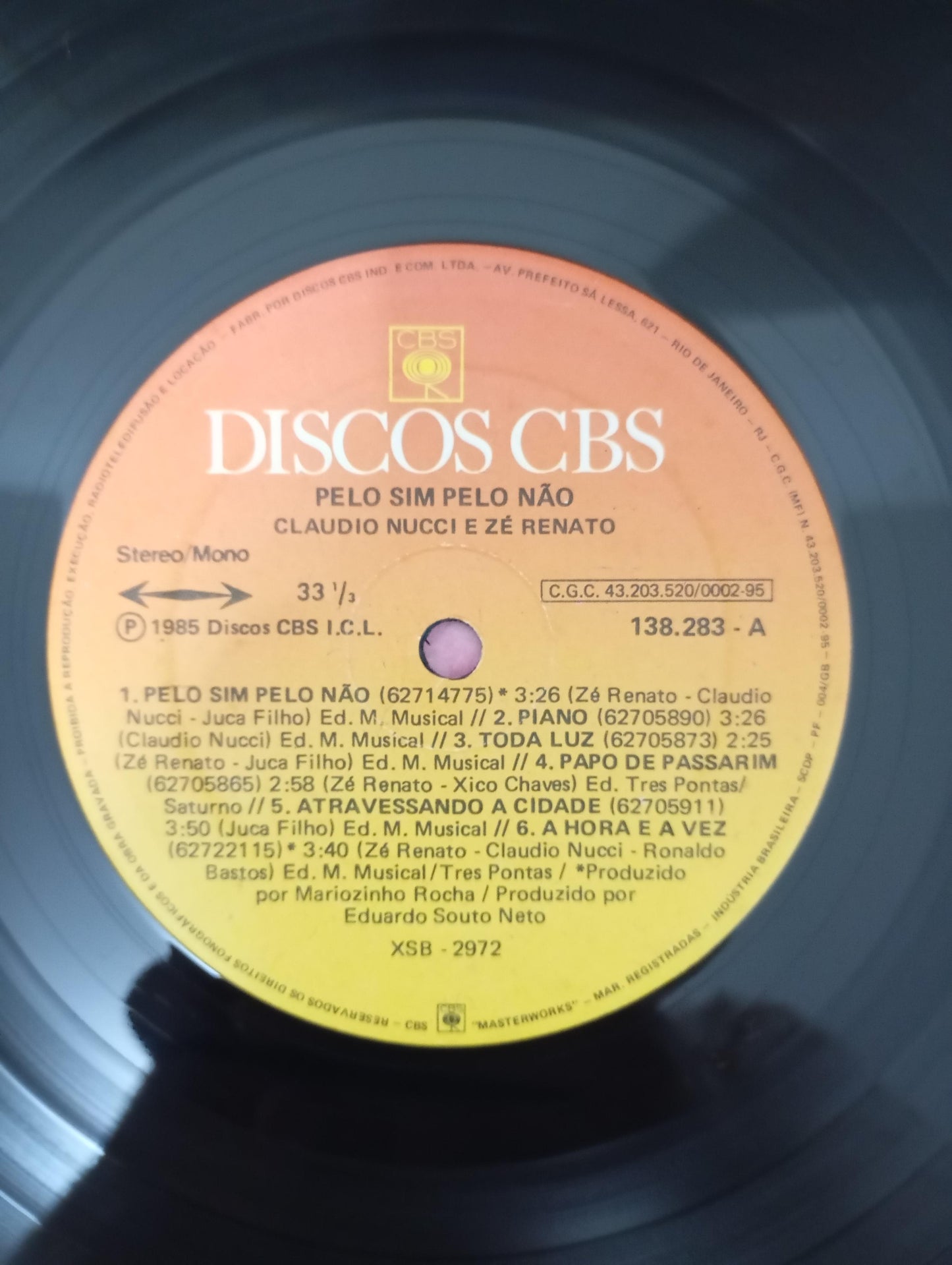 Disco Vinil Pelo Sim Pelo Não Claudio Nucci Zé Renato