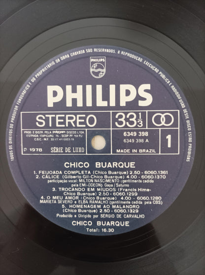 Lp Vinil Chico Buarque 1978 Com Encarte