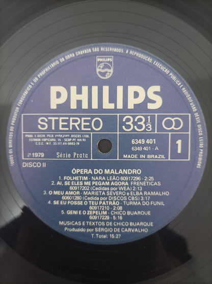 Lp Disco Vinil Ópera Malandro B Chico Buarque Duplo Encartes