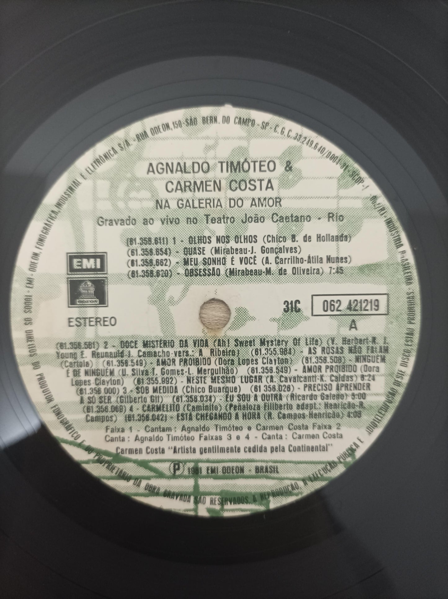 Lp Vinil Agnaldo Timóteo Na Galeria Do Amor