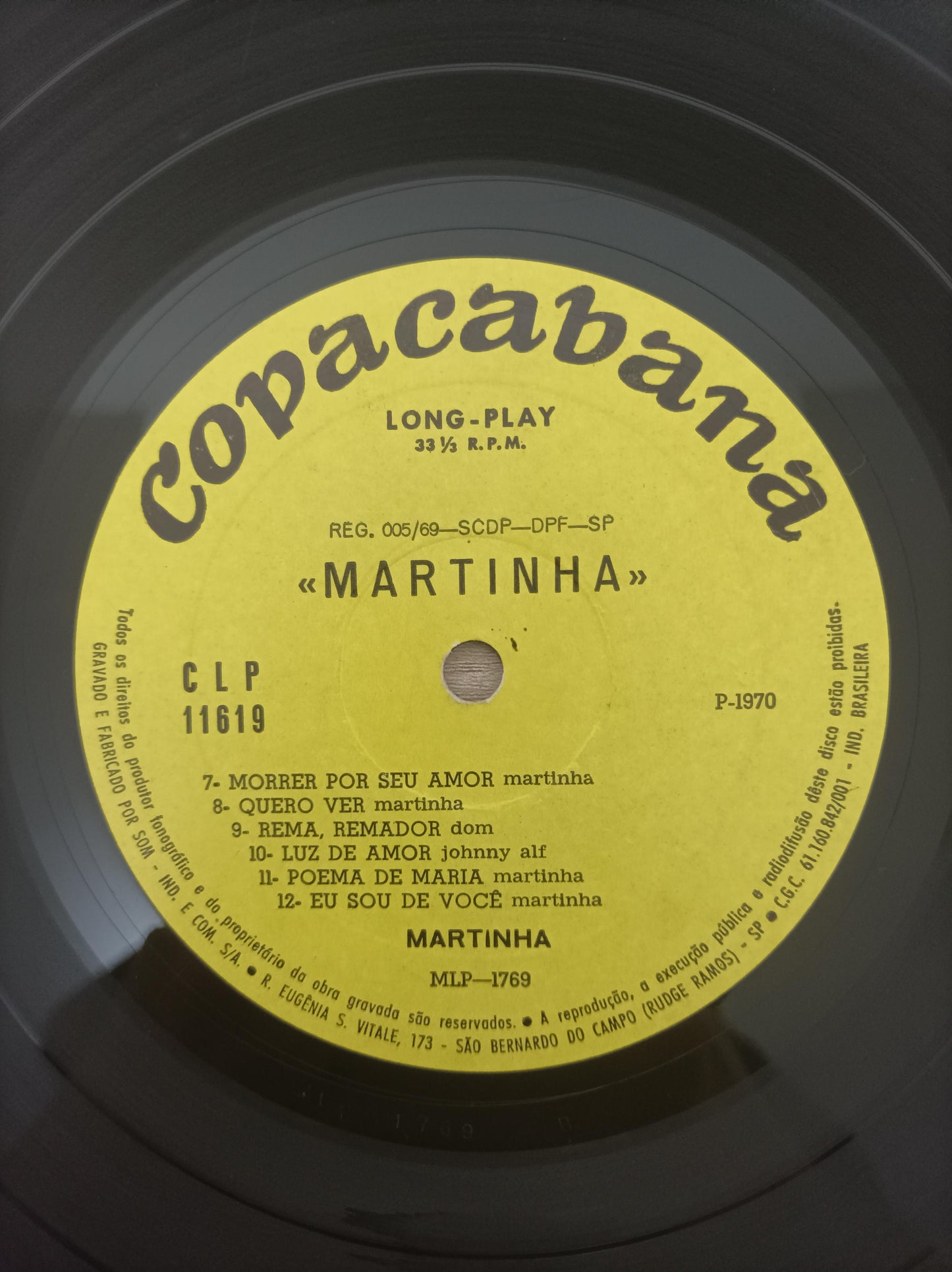 Disco Vinil 1970 Martinha A