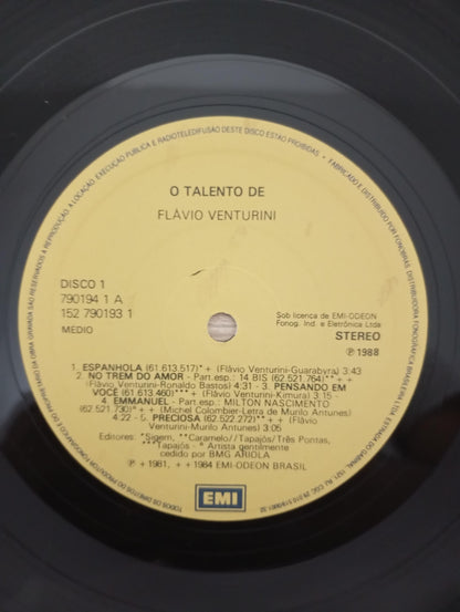 Lp Vinil Flávio Venturini O Talento De Duplo Com Encarte