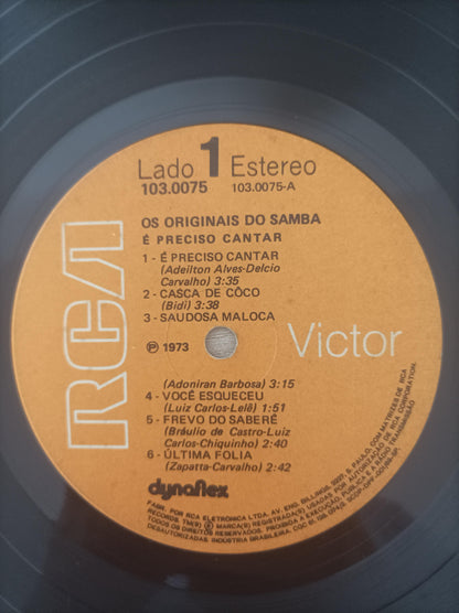 Lp Vinil Os Originais Do Samba É Preciso Cantar