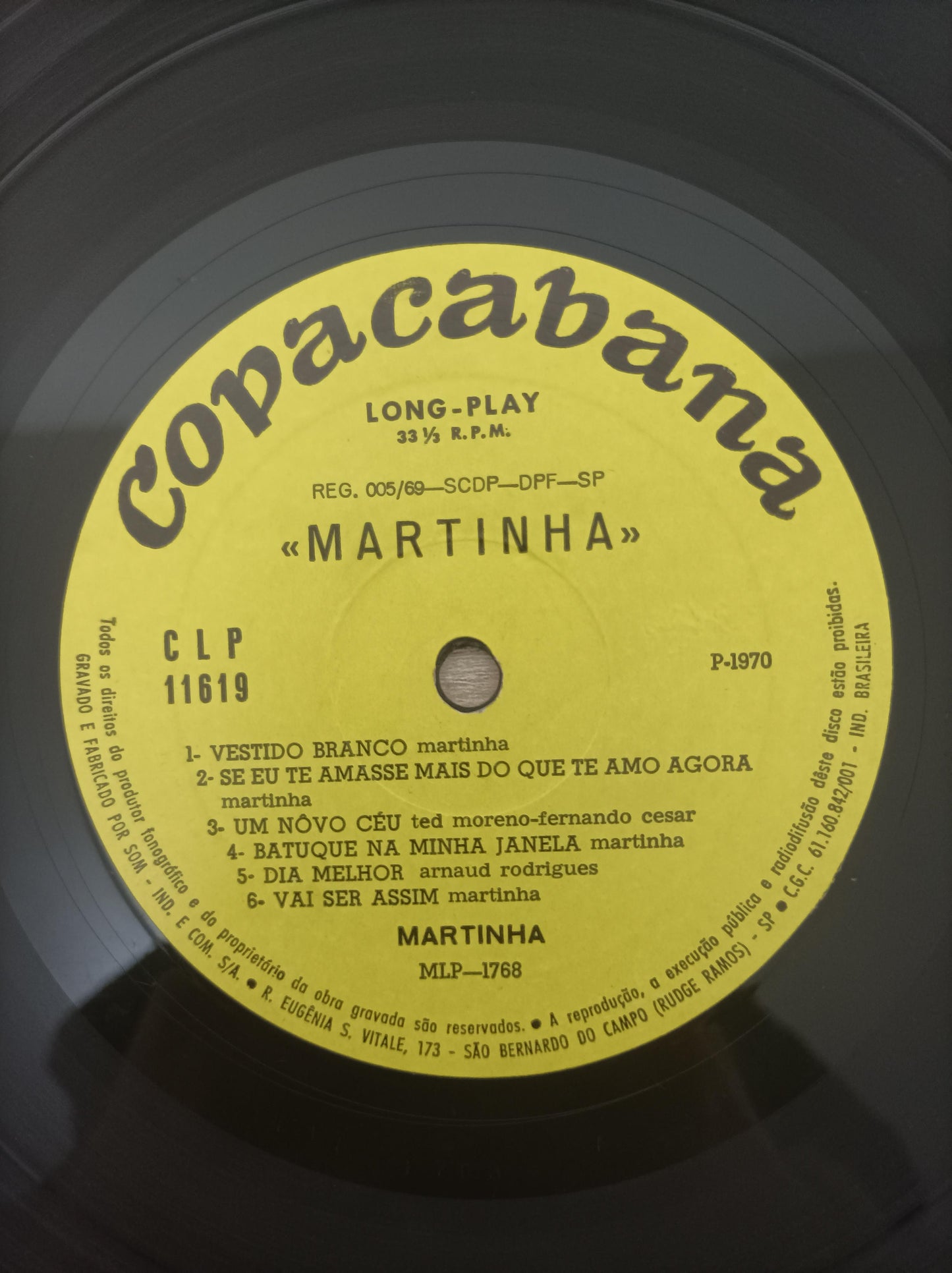 Disco Vinil 1970 Martinha A