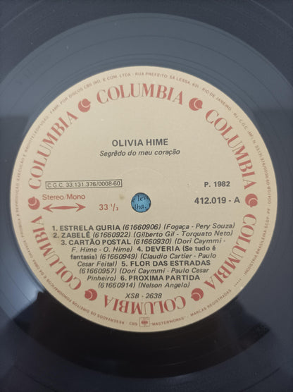 Lp Vinil Olivia Hime Segredo Do Meu Coração Com Encarte