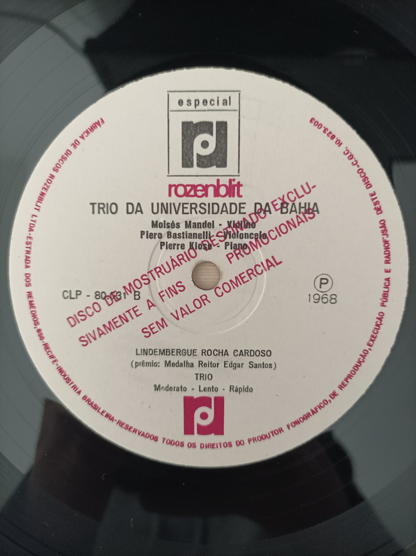 Lp Vinil Trio da Universidade da Bahia Brasil